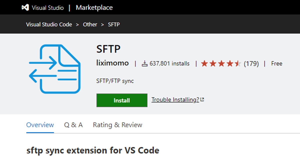 Config Examples for liximomo SFTP Sync Extension – VS Code
