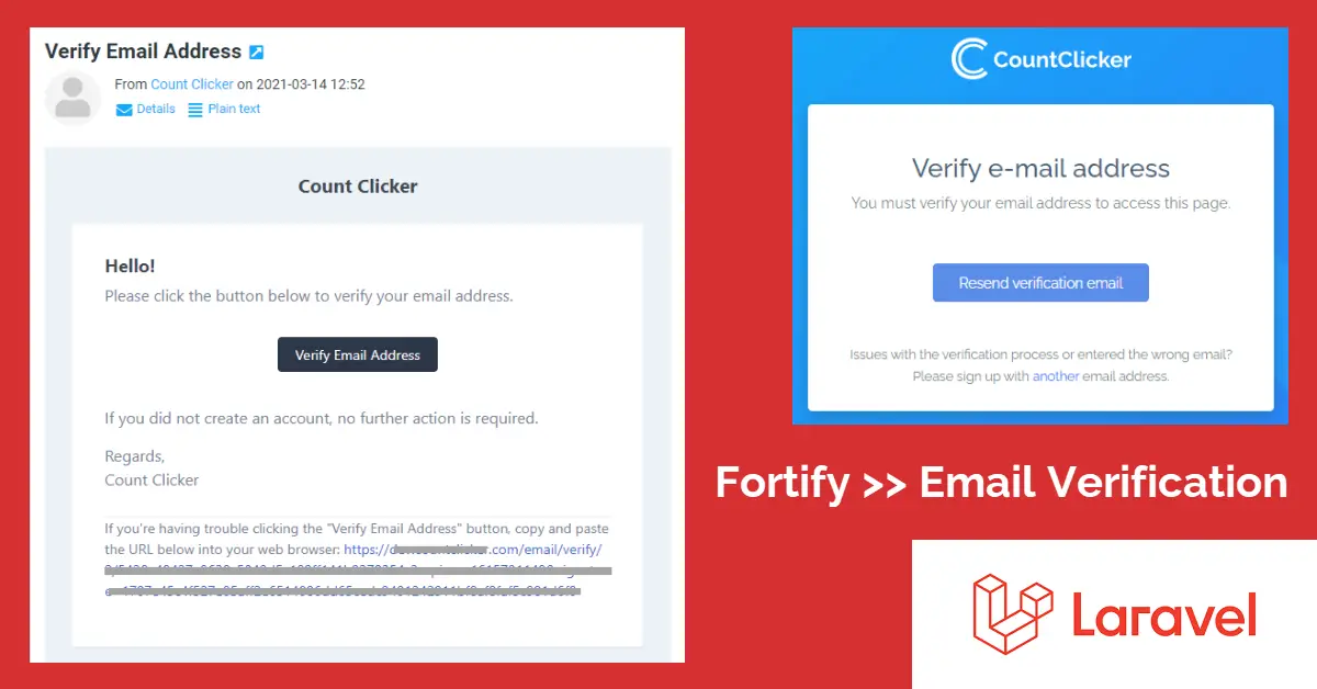 Email Verification using Laravel Fortify