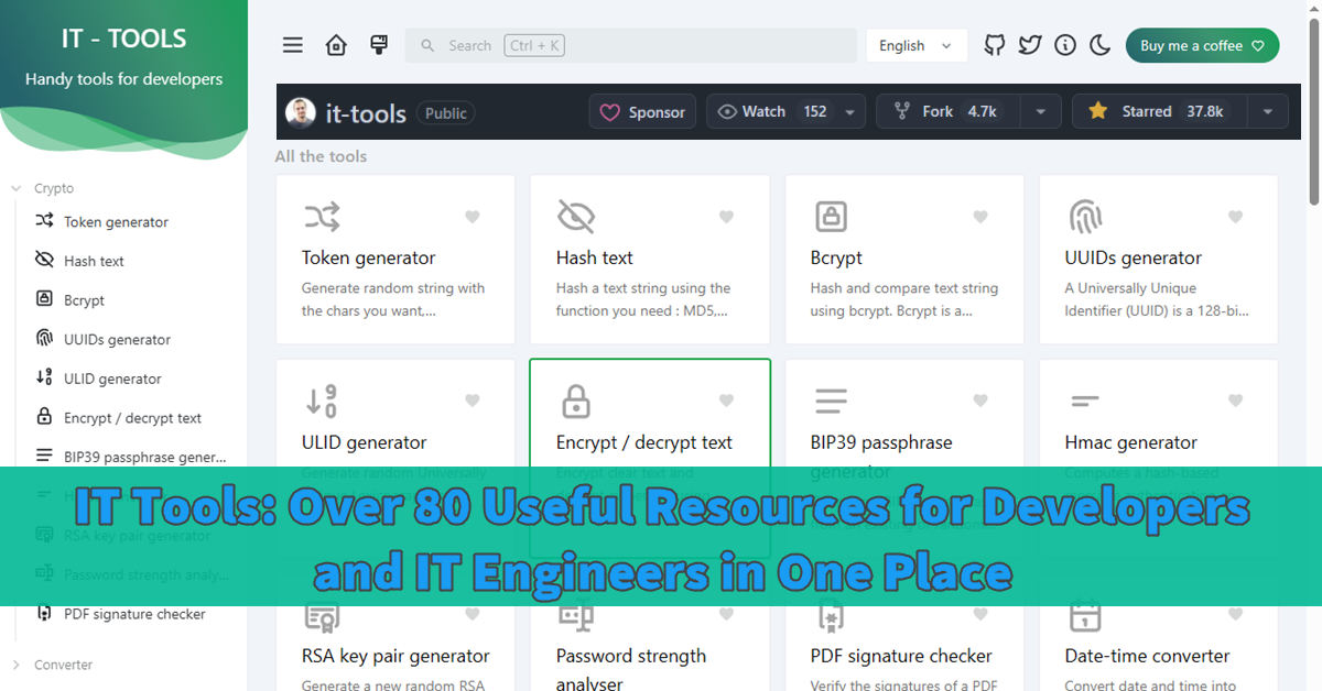 IT Tools: Over 80 Useful Resources for Developers and IT Engineers in One Place